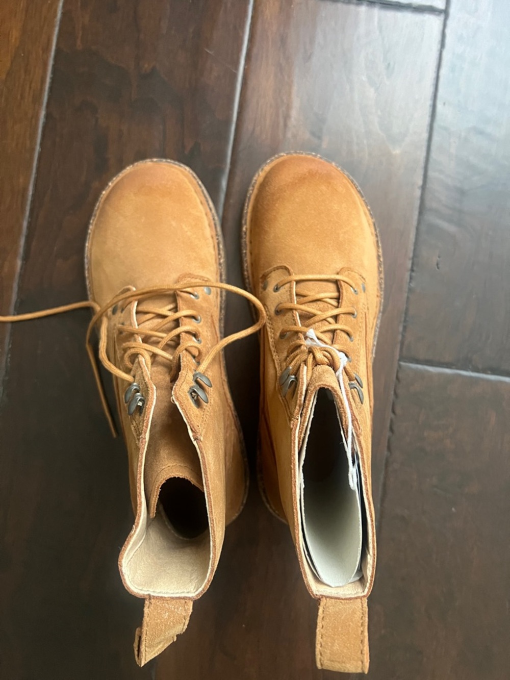 Women’s Tan Suede Lace-Up Boots